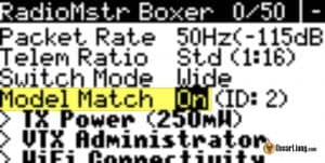 Expresslrs Model Match Receiver Lua Script On