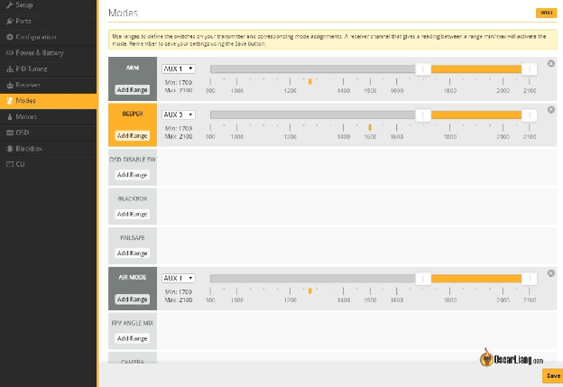 flight modes - acro mode, horizon mode, angle mode
