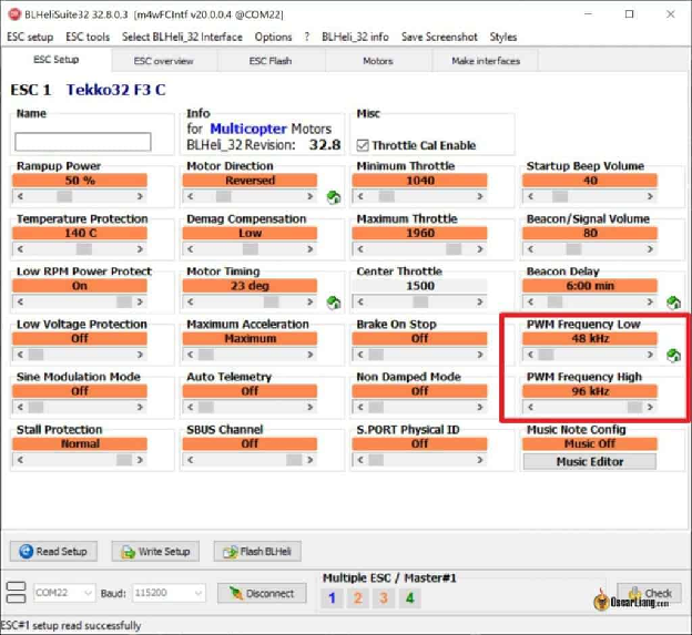 blheli_32 setting, Variable PWM Frequency