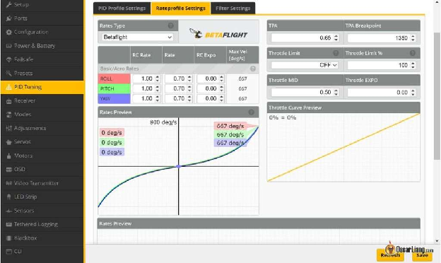 Betaflight 4.3 Rates Expo Default