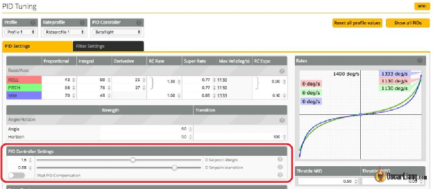 Setpoint Weight &amp; Setpoint transition settings in Betaflight