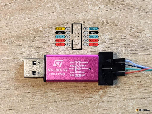 Stm32 St Link V2 Program Usb Tool Pinout 3.3v 5v Dio Clk