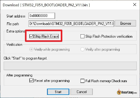 Stm32 St Link Utility Program Binary Fil3 Am32 Bootloader Skip Flash Erase