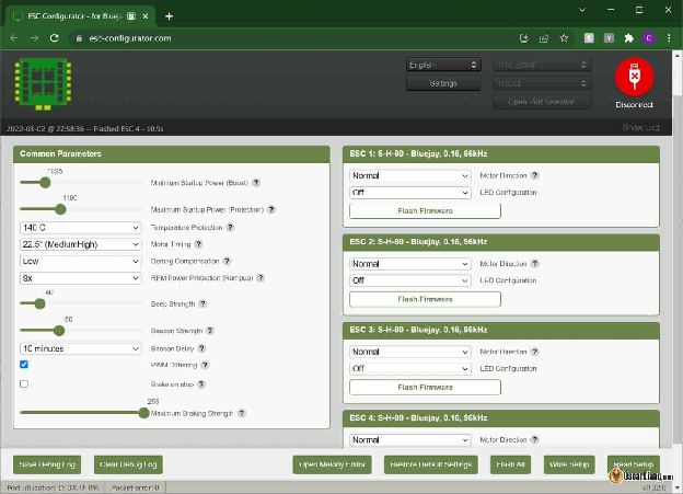 Flash Bluejay Esc Configurator Options Common Parameters