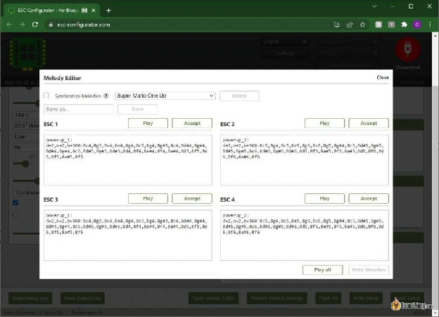 Flash Bluejay Esc Configurator Melody Editor