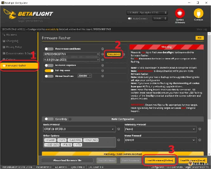 Betaflight 4.4 Configurator 10.9.0 Firmware Flasher Auto Detect Online