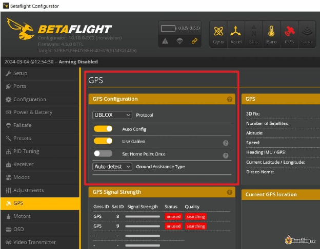 Betaflight 4.5 Gps Rescue Setup Configuration Settings