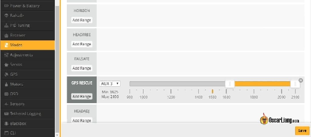 betaflight gps rescue mode switch activate