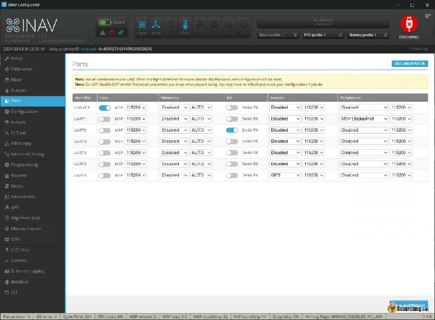 Inav Configurator 7.1 Setup Fpv Drone Ports Uart Serial