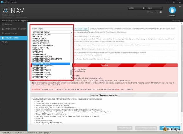 Inav Configurator Setup Fpv Drone Flash Fc Compatible List