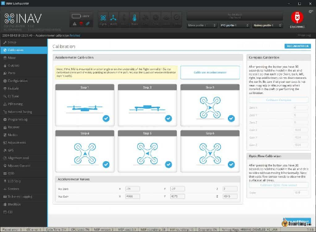 Inav Configurator 7.1 Setup Fpv Drone Accelerometer Calibration
