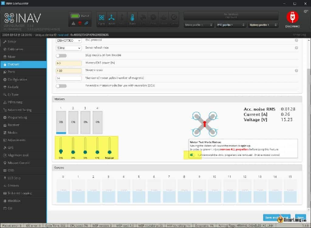 Inav Configurator 7.1 Setup Fpv Drone Outputs Test Motors