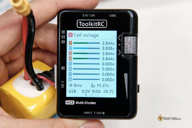 Toolkitrc Mc8 Lipo Voltage Checker Menu Screen Interface Cells