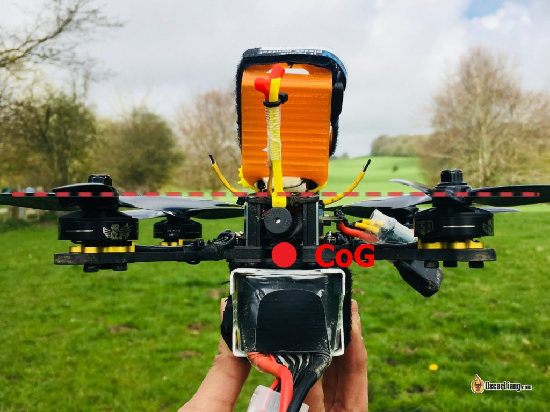 Bottom mount lipo battery in FPV drone COG effect